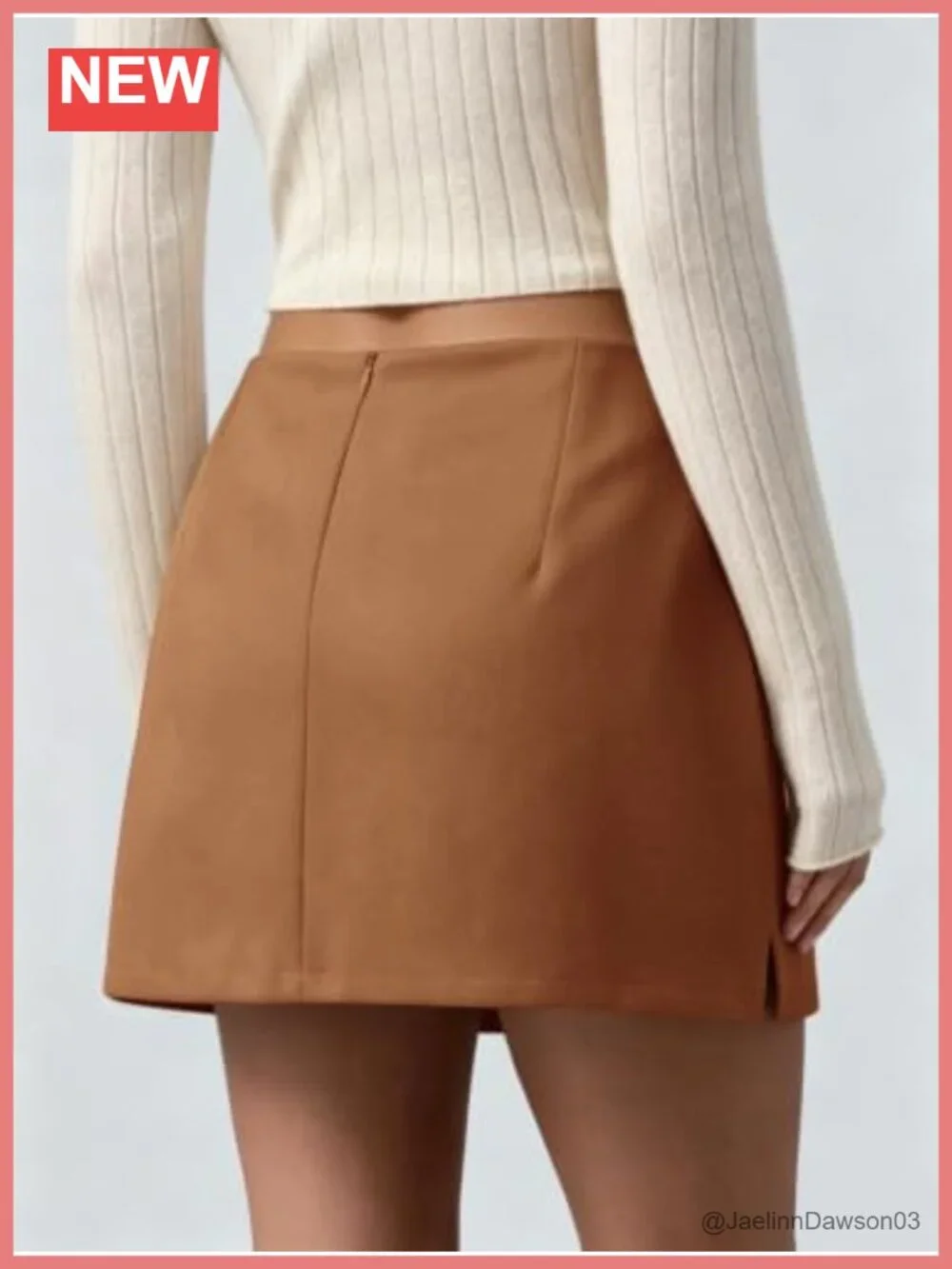 Faux Suede Side Slit Bodycon Mini Skirt with Built-in Shorts